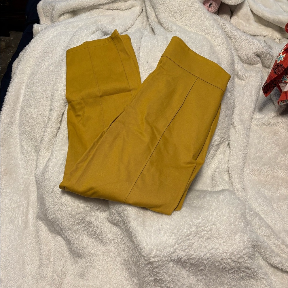 Pinup Couture Mustard Yellow Pants - Picture 2 of 2